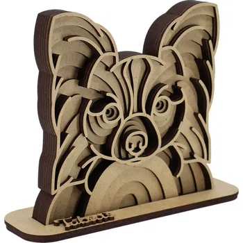 Vsepropejska Dřevěná 3D mandala psa se jménem Plemeno: Čivava