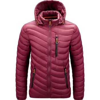 Pánský zimní kabát Pánská zimní bunda ND822 Barva: Vínová, Velikost: L