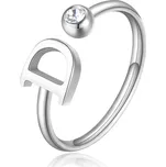 S'Agapõ Stylový ocelový prsten D s krystalem Click SCK175 + 2 měsíce na vrácení zboží