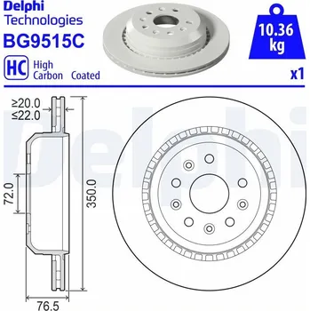 Brzdový kotouč Brzdový kotouč DELPHI BG9515C