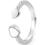Beneto Něžný otevřený prsten ze stříbra se srdíčky AGG472 + 2 měsíce na vrácení zboží