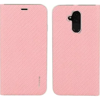 Pouzdro na mobilní telefon Pouzdro Vennus Book Carbon Samsung Galaxy A7 2018 A750 Růžové
