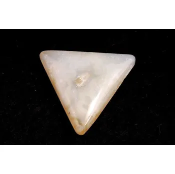 Přírodní kámen Kabošon White Feather Agate č.3506 (28x31x7mm)