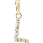 Přívěsek zlatý Písmeno L se zirkony