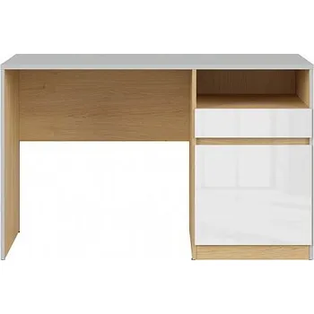 Psací stůl NANDU BIU1D1S šedá/dub polský/bílý lesk