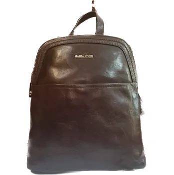 Městský batoh Marta Ponti Luxusní dámský kožený kabelkobatoh MP - tm. hnědý