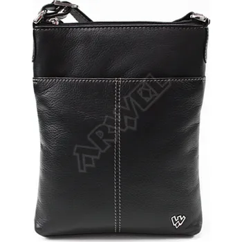 Arwel Černá kožená zipová minikabelka