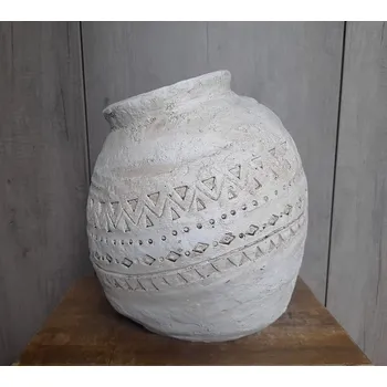 Zahradní dekorace Prodex Import Amfora šedá se vzorem křivá vyšší