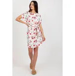 RUE PARIS Vzorované šaty s páskem bílé Velikost: S/M