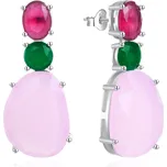 Agato Stříbrné visací náušnice s barevným sklem AGT-E014PC + 2 měsíce na vrácení zboží