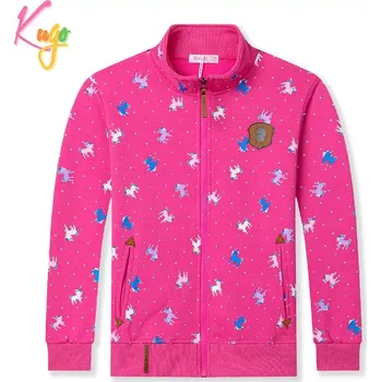 Dívčí mikina Teplá dívčí mikina Kugo GM8665 sytě růžová