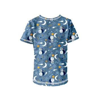 Dívčí tričko WAMU Dětské tričko s krátkým rukávem MEDVÍDCI NA MĚSÍCI vel. 116-122