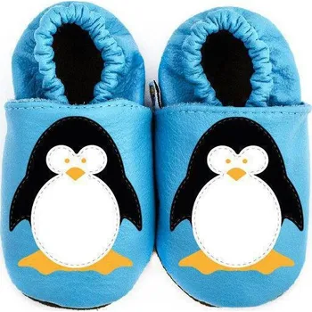 Capáčky Afelo Kožené capáčky barefoot 12-18 m PINGU tyrkysový