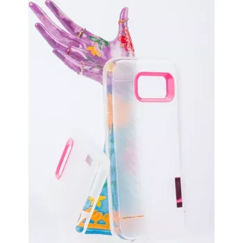 Pouzdro na mobilní telefon Pouzdro Clear Carbon Samsung Galaxy A5 2017 A520 růžové