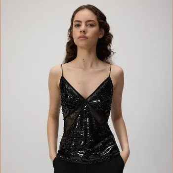 Dámská halenka Reserved - Krajková halenka s volány - černý - 043DX-99X - 043DX-99X-M