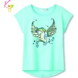 Dívčí tričko kr.r. Kugo KC9974 zelenkavé