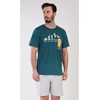 Pánské pyžamo Vienetta MAN Pánské pyžamo šortky Filip Barva: Modrá - tmavě, Velikost: XL