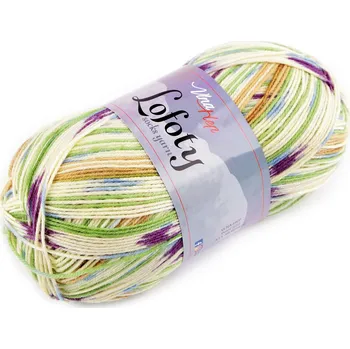 Příze Pletací příze Lofoty samovzorovací / ponožkovka 100 g, barva 10 (7813) zelená