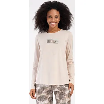 Dámské pyžamo Vienetta Dámské pyžamo dlouhé Everyday Barva: Žlutá, Velikost: 2XL