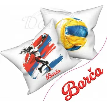 Dekorativní polštářek Dante Povlak Volejbal a výšivka Váš text - 40 x 40 cm