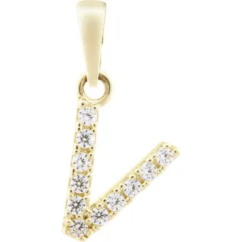 Přívěsek Přívěsek zlatý Písmeno V se zirkony