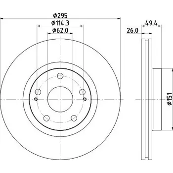 Brzdový kotouč Brzdový kotouč HELLA 8DD 355 114-671