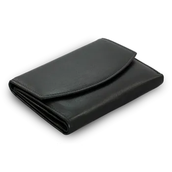 Peněženka Arwel Dámská kožená peněženka se dvěma klopnami -černá