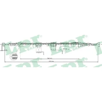 Lanko parkovací brzdy Tažné lanko, parkovací brzda LPR C0388B