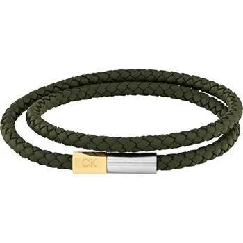Šperk Calvin Klein Elegantní kožený náramek pro muže Industrial Facets 35100043 + 2 měsíce na vrácení zboží