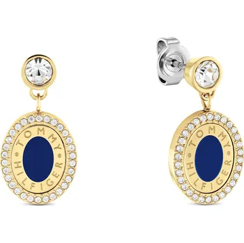 Náušnice Tommy Hilfiger Luxusní pozlacené visací náušnice s krystaly 2780800 + 2 měsíce na vrácení zboží