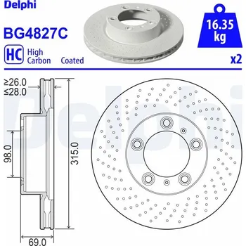 Brzdový kotouč Brzdový kotouč DELPHI BG4827C