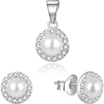 Beneto Stříbrná souprava šperků s pravými perlami AGSET270PL (přívěsek, náušnice) + 2 měsíce na vrácení zboží