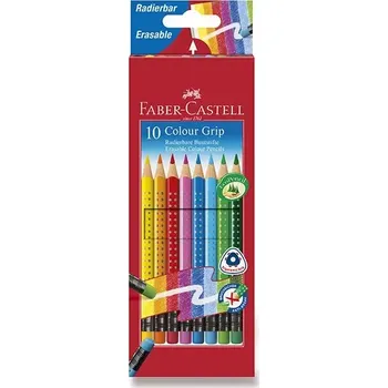 Kresba Pastelky Faber-Castell Grip 2001 s barevnou pryží - 10 barev