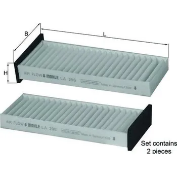 Kabinový filtr Filtr, vzduch v interiéru MAHLE LA 296/S