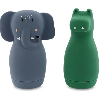 Hračka pro nejmenší Dětská stříkací hračka do vany 2 ks Mrs. Elephant, Mr. Crocodile