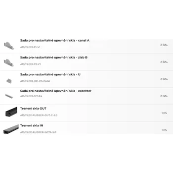 Hahn Steel Sada pro nastavitelné upevnění skla, pro sklo 20,76mm FLEX2 V délce (m): 5 m