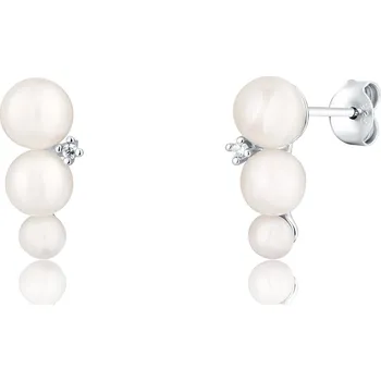 Náušnice JVD Půvabné stříbrné náušnice s pravými perlami SVLE0695SD2P100 + 2 měsíce na vrácení zboží