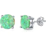 Silvego Stříbrné náušnice se zeleným syntetickým opálem JJJEBG302004 + 2 měsíce na vrácení zboží