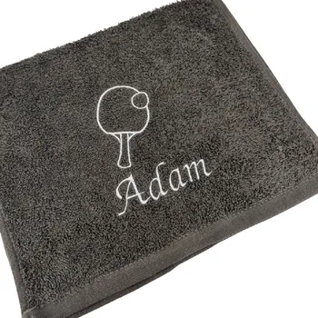 Ručník Ručník na stolní tenis s vlastním jménem nebo textem Barva: Černá, Velikost ručníku: 30x50cm