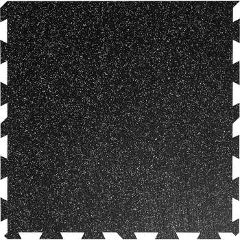 Rohožka Černo-šedá gumová podlahová deska (puzzle - okraj) FLOMA FitFlo SF1050 - délka 100 cm, šířka 100 cm, výška 0,8 cm - 80809206