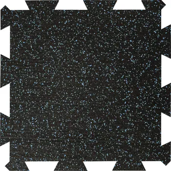 Rohožka Černo-modrá gumová podlahová deska (puzzle - střed) FLOMA FitFlo SF1050 - délka 50 cm, šířka 50 cm, výška 1 cm