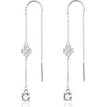 Beneto Dlouhé stříbrné náušnice se zirkony AGUV1978 + 2 měsíce na vrácení zboží