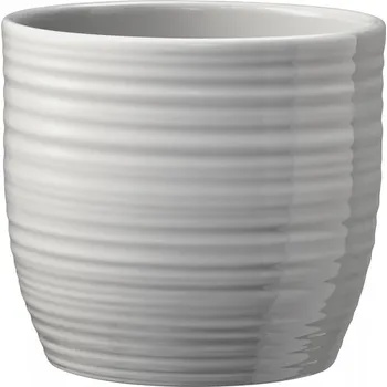 Květináč Keramický květináč Bergamo lesklý 24 cm světle šedý