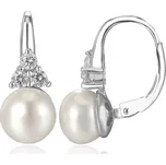 Beneto Luxusní stříbrné náušnice s pravou sladkovodní perlou AGUC2251P 0,8 cm + 2 měsíce na vrácení zboží