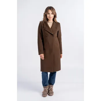 Dámský kabát Kabát DOROTA tmavě hnědá 40