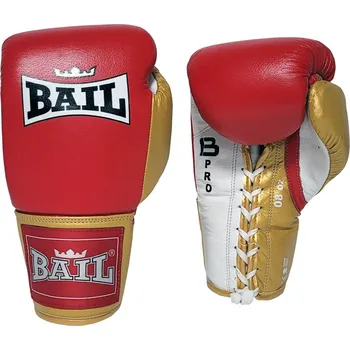 Boxerské rukavice Boxerské rukavice 8 oz BAIL Profi 04 šněrovací červeno/zlatá
