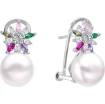 Agato Stříbrné náušnice se zirkony a říční perlou AGT-E135KKC-P + 2 měsíce na vrácení zboží