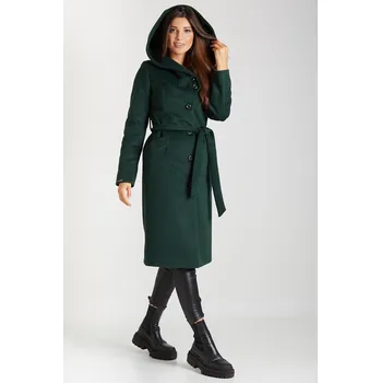 Dámský kabát Kabát MARIKA ze zelené alpaky 52