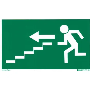 Značení Únikový východ vlevo dolů (samolepka 210x123 mm)