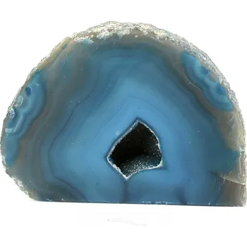 Přírodní kámen Modrý achát geoda s dutinou 213g (Brazílie)